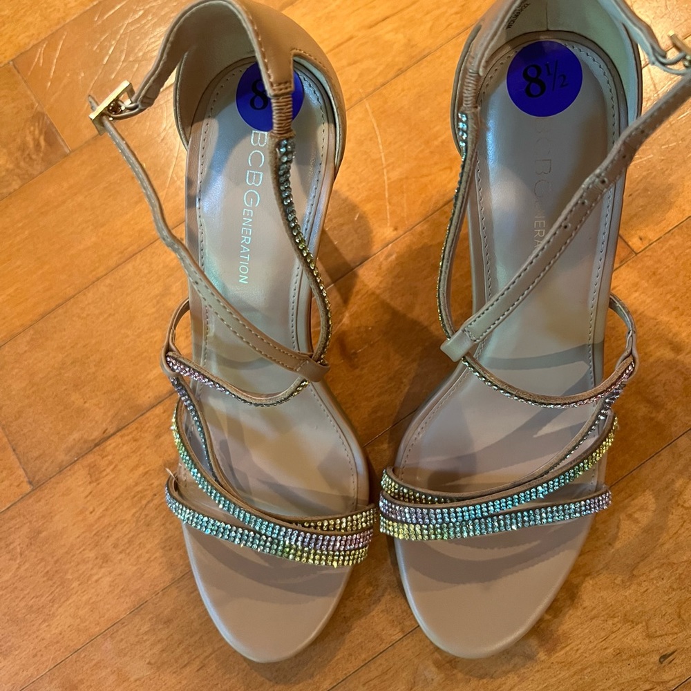 BCBG multi colored Strappy heels